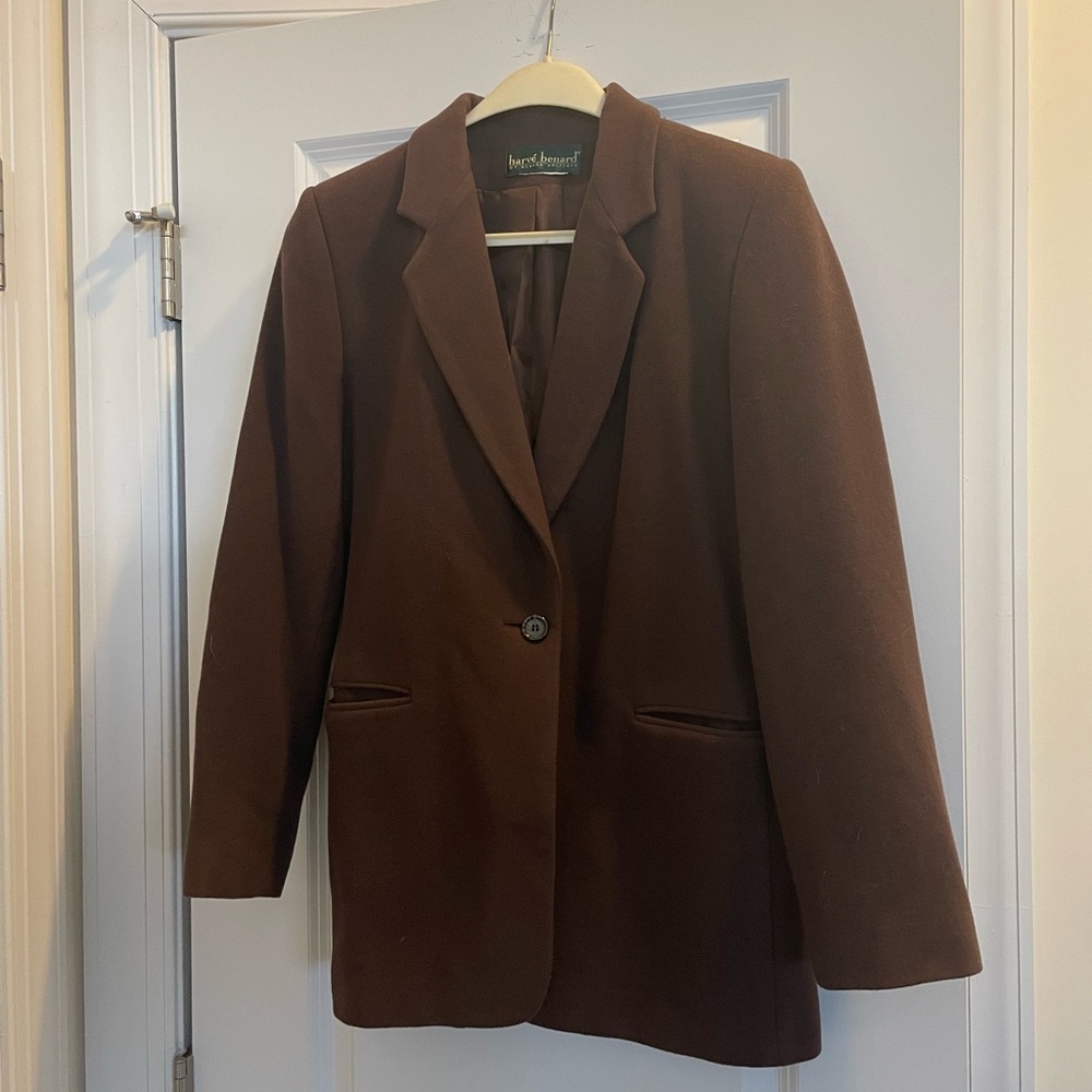 Harve Benard Brown Wool Size 10 Jacket